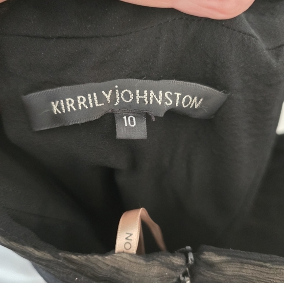 Kirrily Johnston 100% Silk One Shoulder Ruched Black Mini Dress Size 10 - Picture 3 of 4